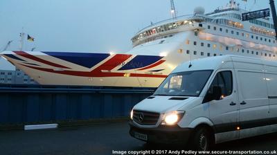 Secure Transportation Ltd quayside with the P&O Oriana in Southampton