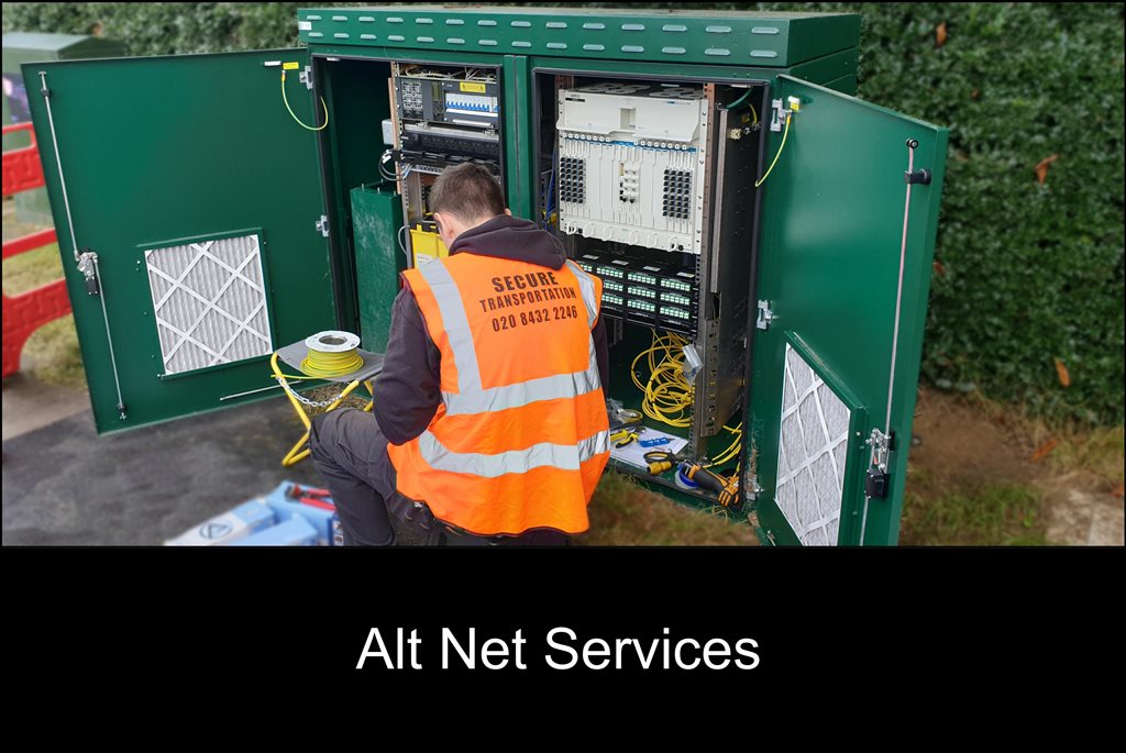 Secure Transportation work with several Alt Networks. We store infrastructure equipment in our warehouses, pre stage equipment and deliver and install in to the field.  