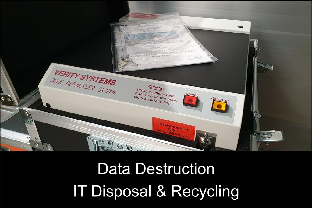 Secure Transportation can permanently destroy hard disk drives on site. Data Destruction with our NATO approved Verity Systems degausser SV91m