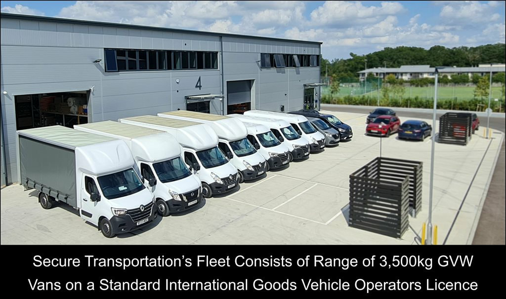 Secure Transportation have a fleet of vehicles for both UK and European courier deliveries and collections