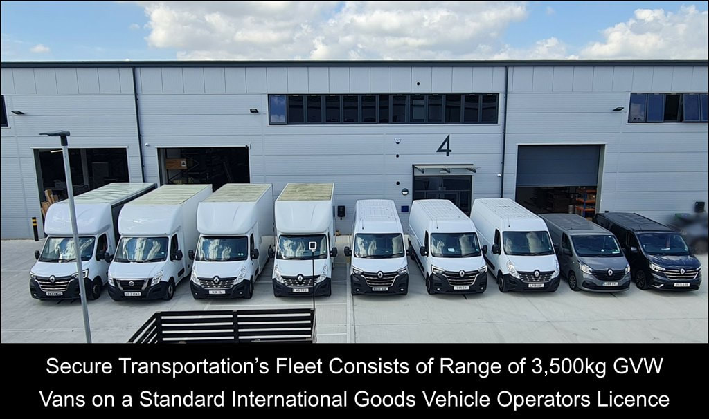 Secure Transportation have a fleet of vehicles for both UK and European courier deliveries and collections